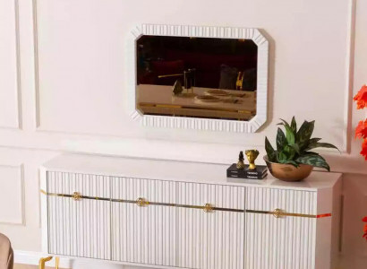 Sideboard Spiegel Design Möbel Konsole Holz Wohnzimmer Designer